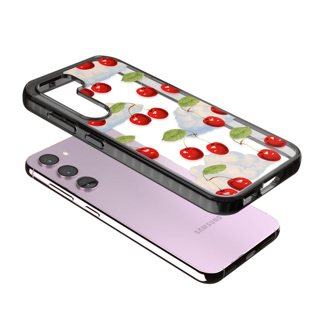 Vintage Cherries & Clouds Impact Phone Case for Samsung Galaxy S24, Samsung Galaxy S23, Samsung Galaxy S22