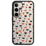 Minimalist Sushi Pattern Phone Case Samsung S22 / Black Impact Case,Samsung S23 / Black Impact Case Blanc Space