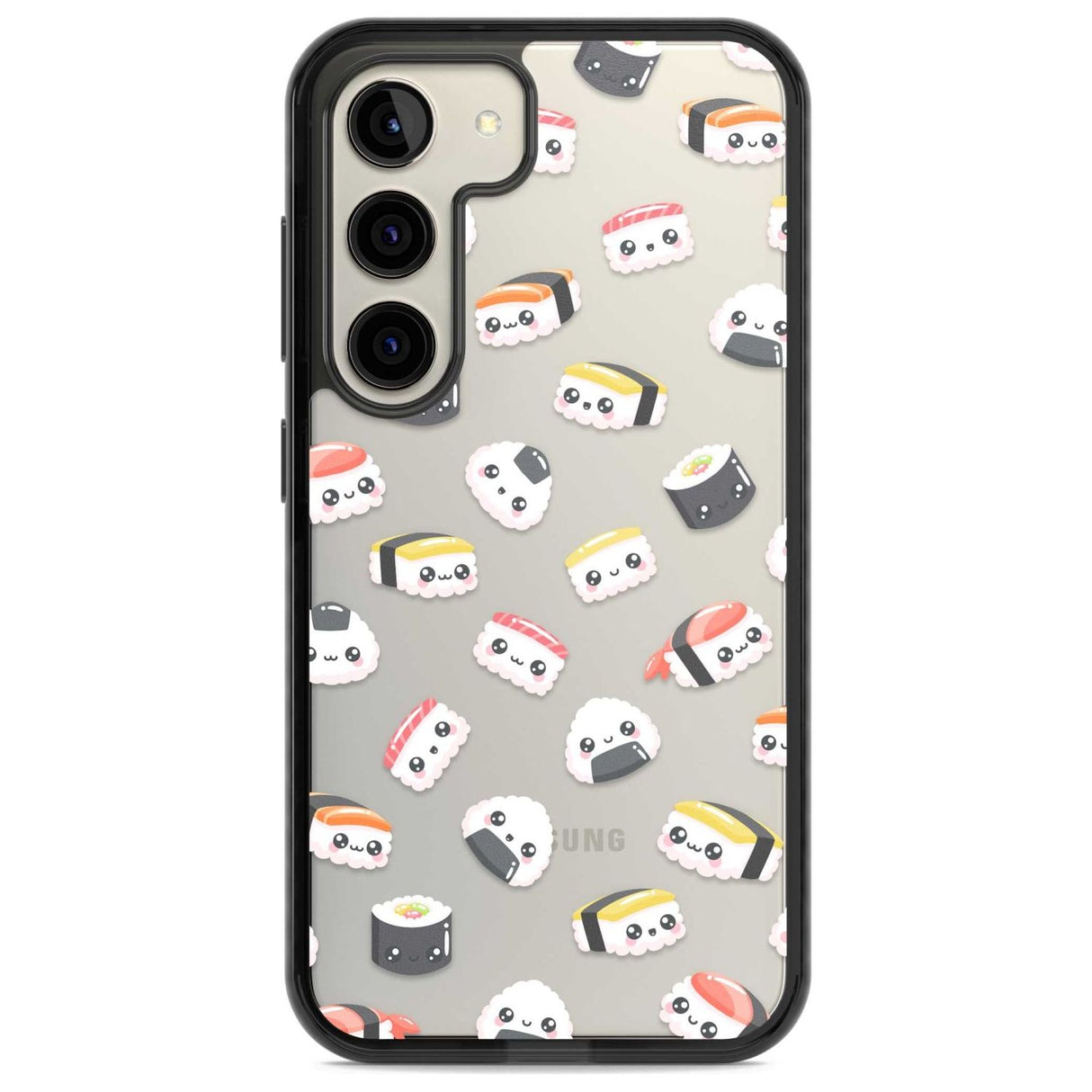 Kawaii Sushi & Rice Phone Case Samsung S22 / Black Impact Case,Samsung S23 / Black Impact Case Blanc Space