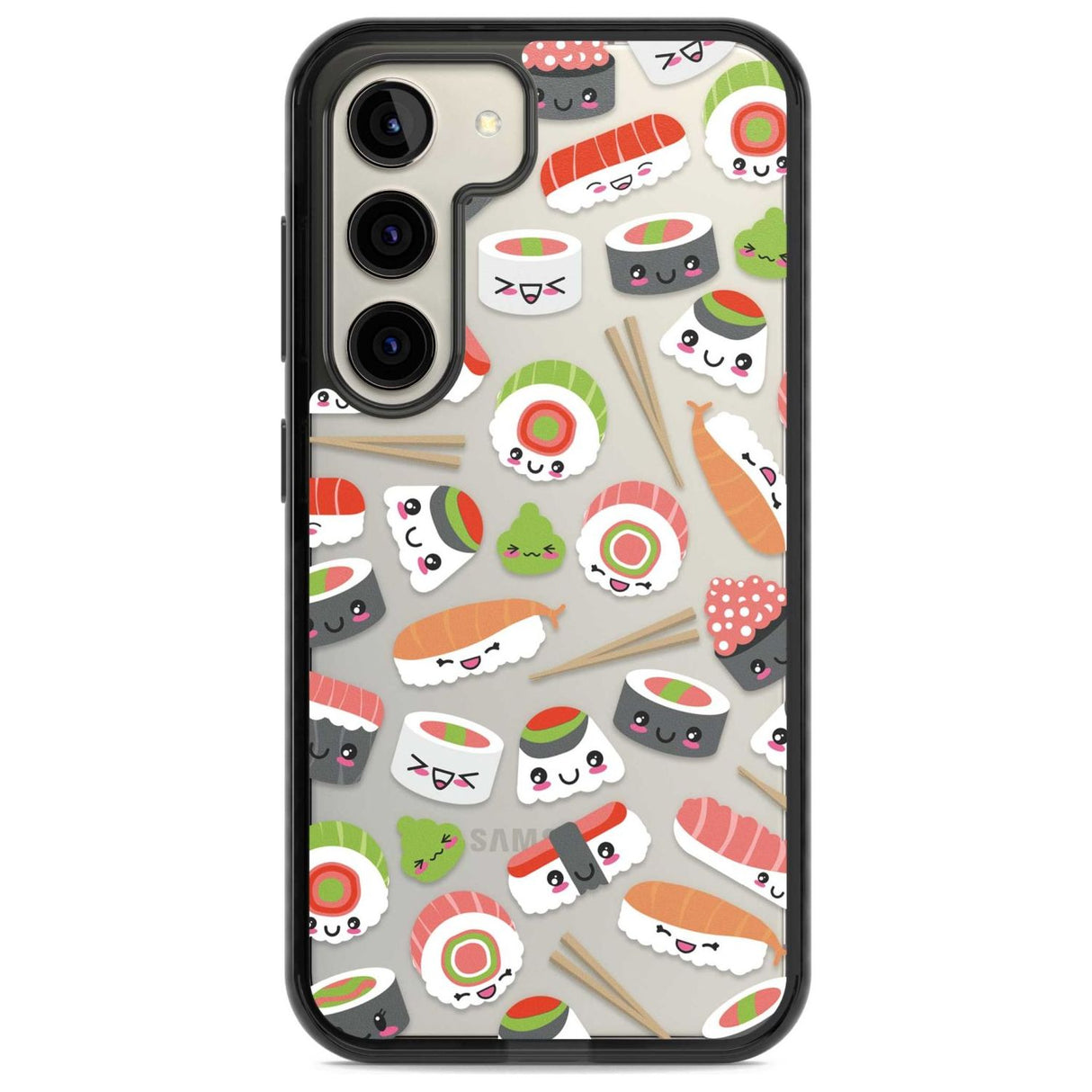 Kawaii Sushi Mix Phone Case Samsung S22 / Black Impact Case,Samsung S23 / Black Impact Case Blanc Space