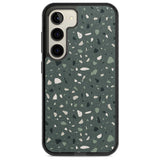 Green & Cream Terrazzo Pattern Phone Case Samsung S22 / Black Impact Case,Samsung S23 / Black Impact Case Blanc Space