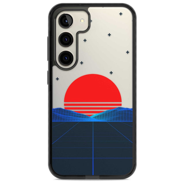 Japanese Sunset Vaporwave Phone Case Samsung S22 / Black Impact Case,Samsung S23 / Black Impact Case Blanc Space