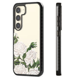 White Vintage Painted Flowers Impact Phone Case for Samsung Galaxy S24, Samsung Galaxy S23, Samsung Galaxy S22