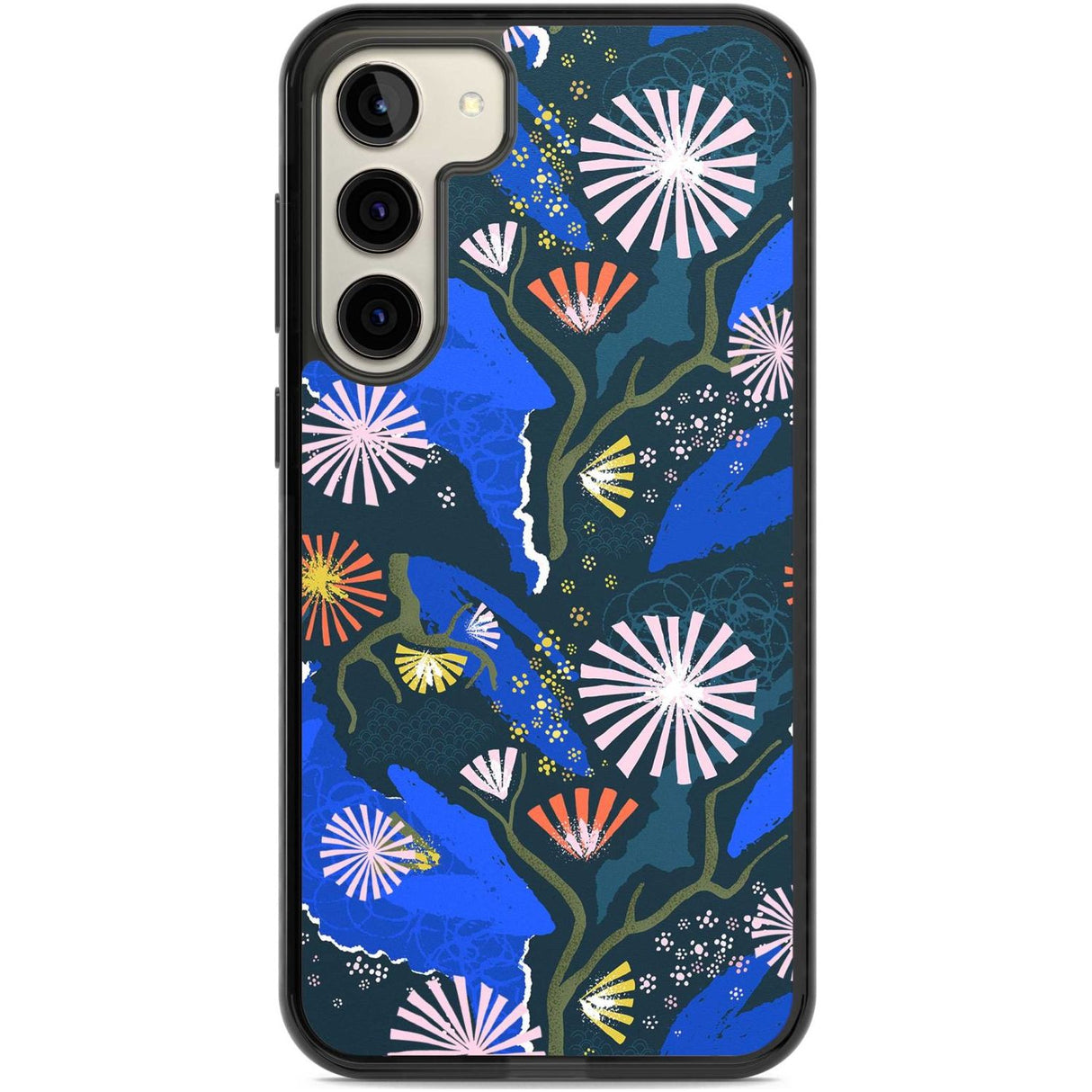 Dark Botanicals Abstract Pattern Phone Case Samsung S22 Plus / Black Impact Case,Samsung S23 Plus / Black Impact Case Blanc Space