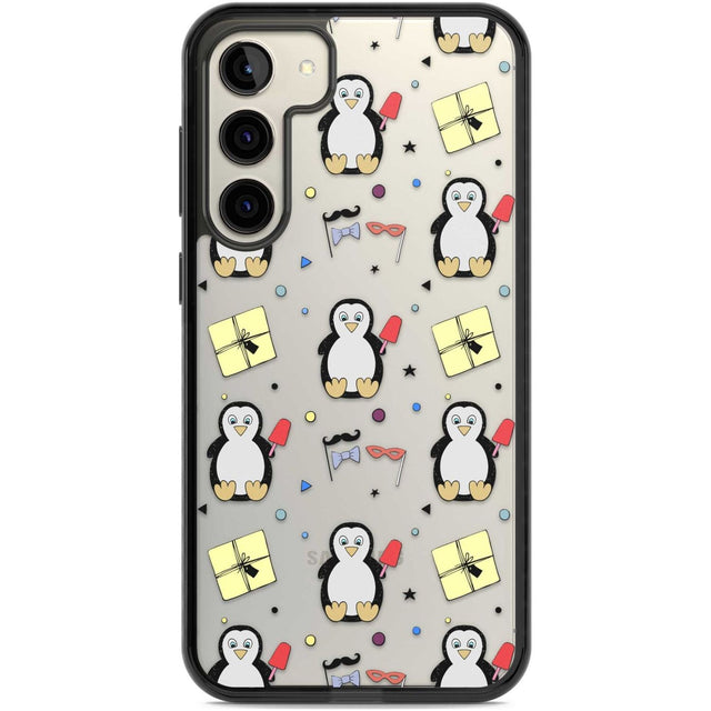 Cute Penguin Pattern Clear Phone Case Samsung S22 Plus / Black Impact Case,Samsung S23 Plus / Black Impact Case Blanc Space