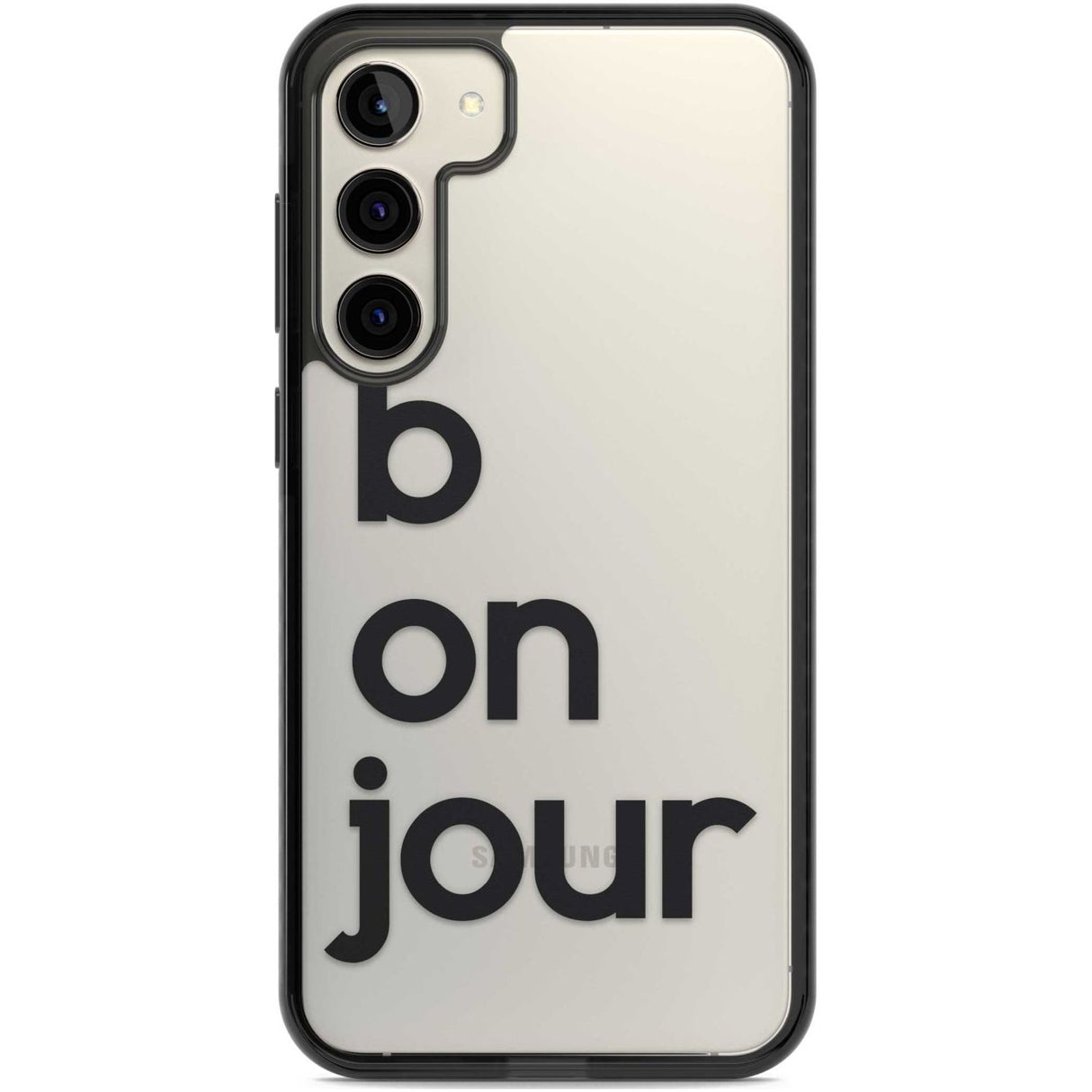 Bonjour Phone Case Samsung S22 Plus / Black Impact Case,Samsung S23 Plus / Black Impact Case Blanc Space