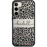 Personalised Pink & Cursive Leopard Spots Custom Phone Case Samsung S22 Plus / Black Impact Case,Samsung S23 Plus / Black Impact Case Blanc Space