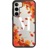 Personalised Monogram Autumn Leaves Custom Phone Case Samsung S22 Plus / Black Impact Case,Samsung S23 Plus / Black Impact Case Blanc Space