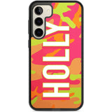 Personalised Colourful Neon Camo Custom Phone Case Samsung S22 Plus / Black Impact Case,Samsung S23 Plus / Black Impact Case Blanc Space