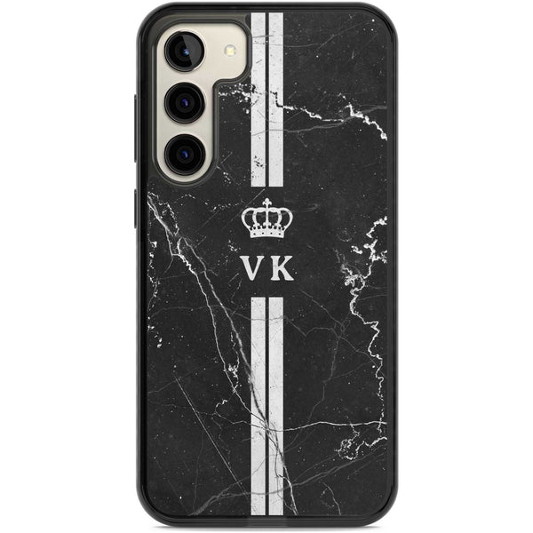 Personalised Black Marble Stripe Initials