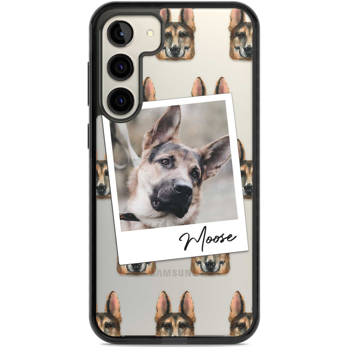 Personalised German Shepherd - Dog Photo Custom Phone Case Samsung S22 Plus / Black Impact Case,Samsung S23 Plus / Black Impact Case Blanc Space