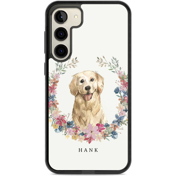 Personalised Golden Retriever Floral Portrait