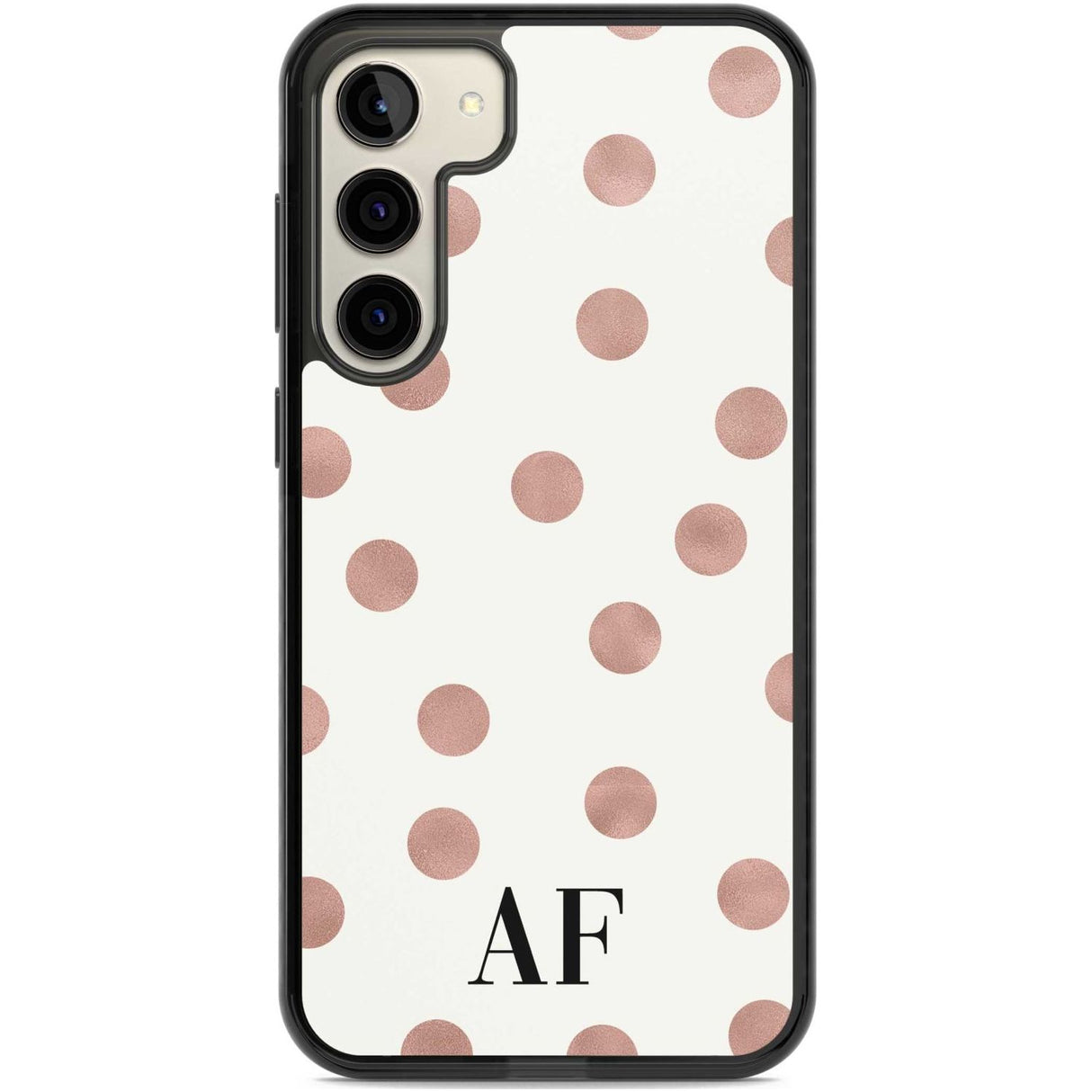 Personalised Initials & Dots Custom Phone Case Samsung S22 Plus / Black Impact Case,Samsung S23 Plus / Black Impact Case Blanc Space