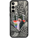 Personalised Henna Heart Photo Case Custom Phone Case Samsung S22 Plus / Black Impact Case,Samsung S23 Plus / Black Impact Case Blanc Space