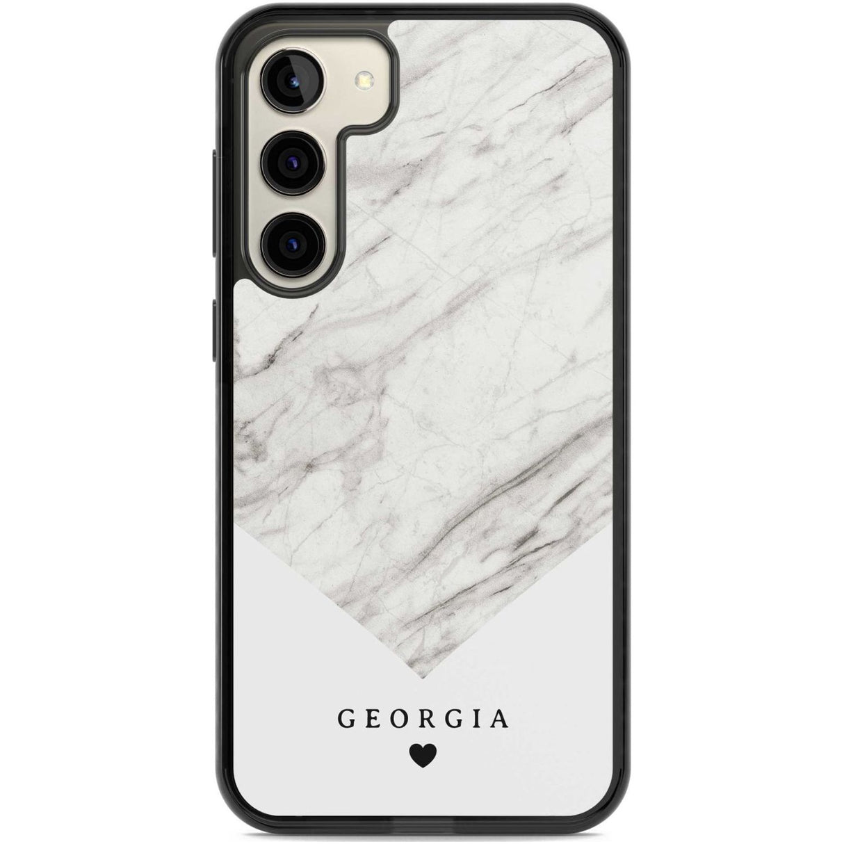 Personalised White Marble Custom Phone Case Samsung S22 Plus / Black Impact Case,Samsung S23 Plus / Black Impact Case Blanc Space