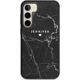 Personalised Black Marble 2 Custom Phone Case Samsung S22 Plus / Black Impact Case,Samsung S23 Plus / Black Impact Case Blanc Space