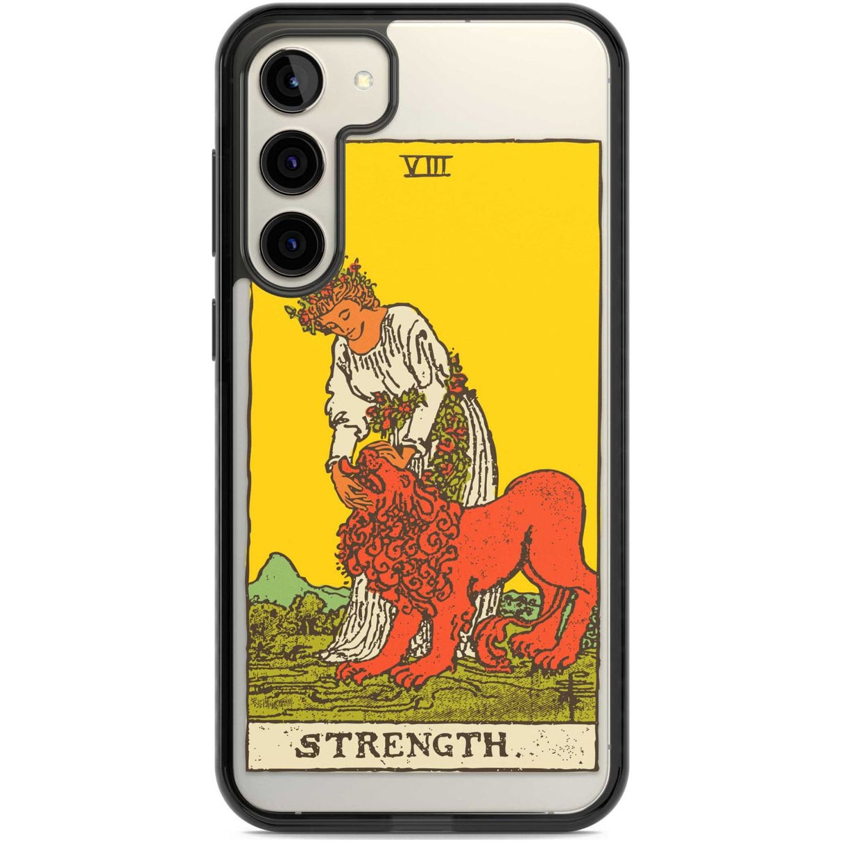 Personalised Strength Tarot Card - Colour Custom Phone Case Samsung S22 Plus / Black Impact Case,Samsung S23 Plus / Black Impact Case Blanc Space