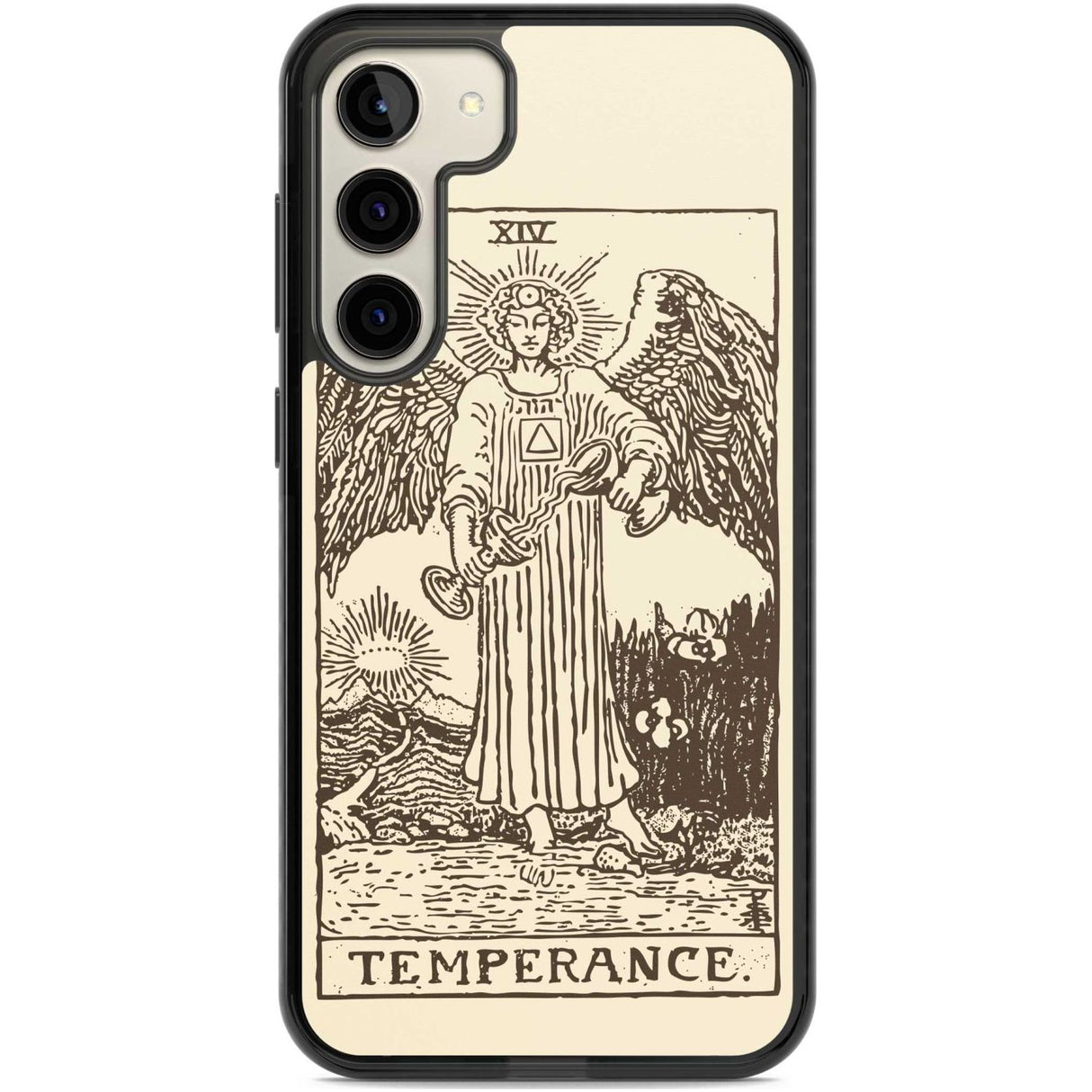 Personalised Temperance Tarot Card - Solid Cream Custom Phone Case Samsung S22 Plus / Black Impact Case,Samsung S23 Plus / Black Impact Case Blanc Space