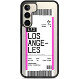 Personalised Los Angeles Boarding Pass Custom Phone Case Samsung S22 Plus / Black Impact Case,Samsung S23 Plus / Black Impact Case Blanc Space