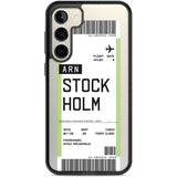 Personalised Stockholm Boarding Pass Custom Phone Case Samsung S22 Plus / Black Impact Case,Samsung S23 Plus / Black Impact Case Blanc Space