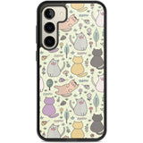 Cat Pattern Cream Phone Case Samsung S22 Plus / Black Impact Case,Samsung S23 Plus / Black Impact Case Blanc Space