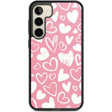 Chalk Hearts Phone Case Samsung S22 Plus / Black Impact Case,Samsung S23 Plus / Black Impact Case Blanc Space