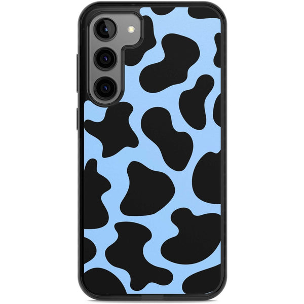 Blue And Black Cow Print