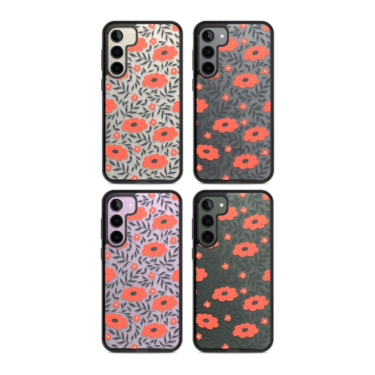 Red Poppy Transparent Floral