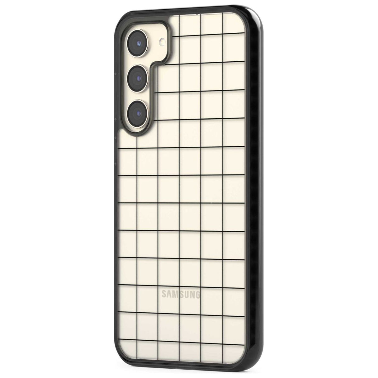 Simplistic Large Grid Pattern Black (Transparent)