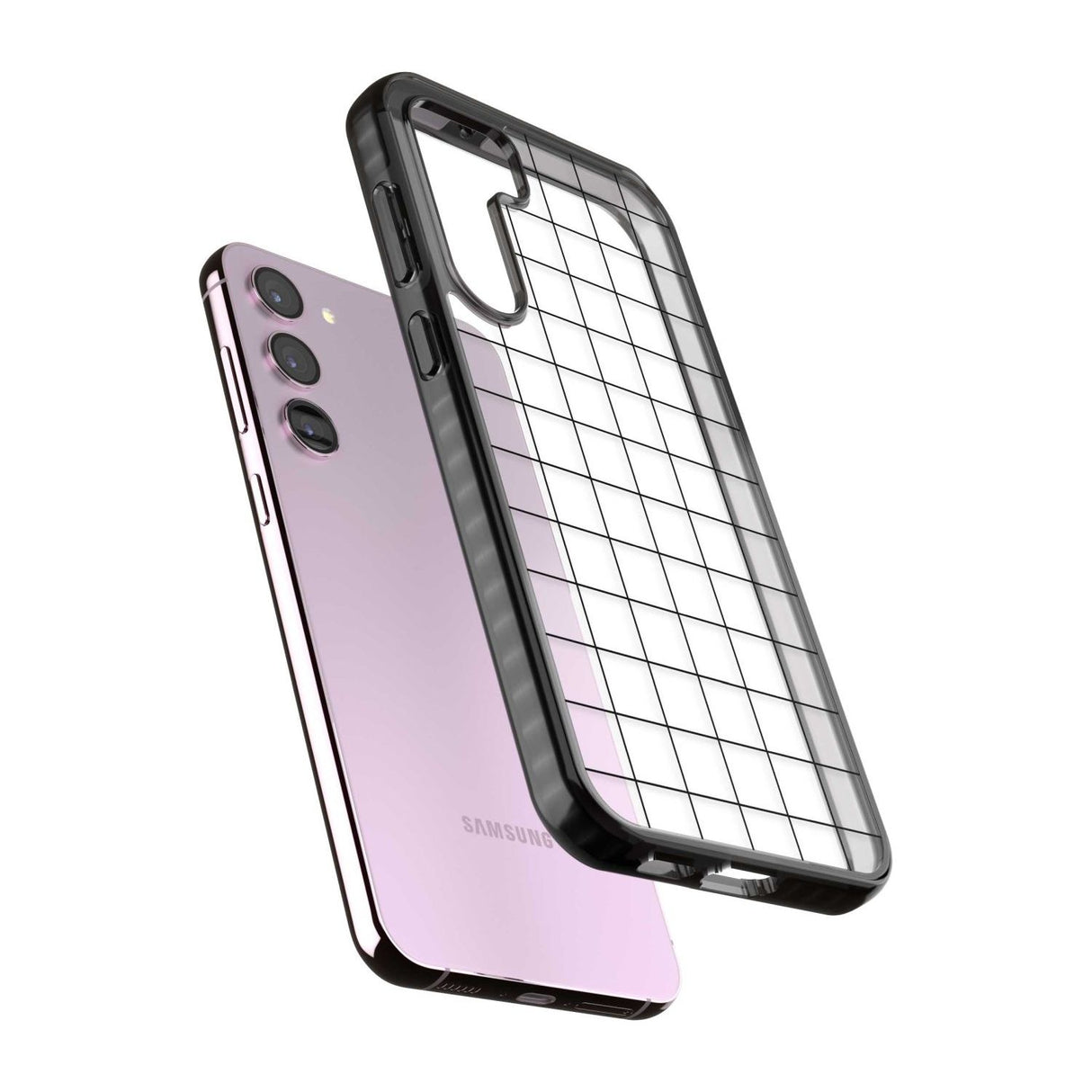 Simplistic Large Grid Pattern Black (Transparent)