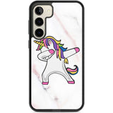 Designer Marble Unicorn Dab Phone Case Samsung S22 Plus / Black Impact Case,Samsung S23 Plus / Black Impact Case Blanc Space