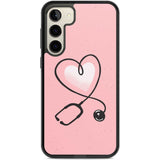 Medical Inspired Design Stethoscope Heart Phone Case Samsung S22 Plus / Black Impact Case,Samsung S23 Plus / Black Impact Case Blanc Space