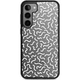 White Wavy Squiggles Memphis Retro Pattern Design