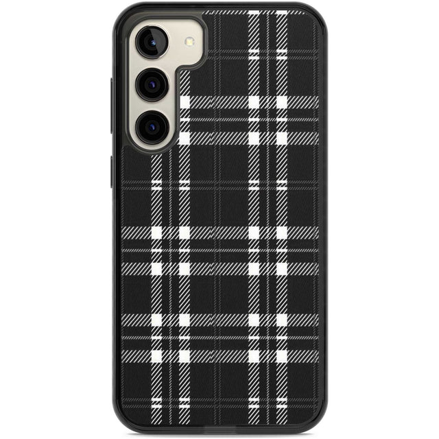 Divine Black Plaid Phone Case Samsung S22 Plus / Black Impact Case,Samsung S23 Plus / Black Impact Case Blanc Space