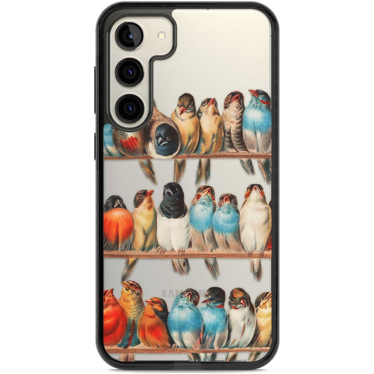 A Perch of Birds Phone Case Samsung S22 Plus / Black Impact Case,Samsung S23 Plus / Black Impact Case Blanc Space