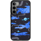 Blue Galaxy Phone Case Samsung S22 Plus / Black Impact Case,Samsung S23 Plus / Black Impact Case Blanc Space