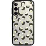 Maki Rolls Sushi Pattern Phone Case Samsung S22 Plus / Black Impact Case,Samsung S23 Plus / Black Impact Case Blanc Space