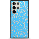 Blue Acid Faces Phone Case Samsung S22 Ultra / Black Impact Case,Samsung S23 Ultra / Black Impact Case Blanc Space