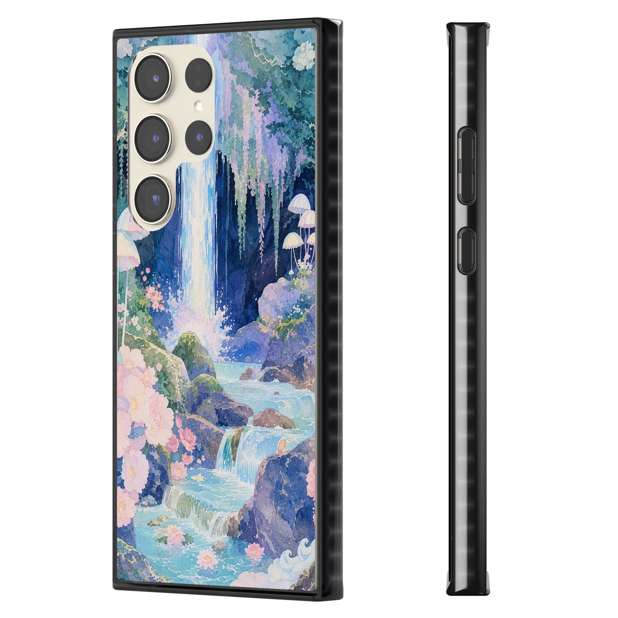 Mystic Waterfall art iPhone case | Black Impact case for Samsung Galaxy S24 Ultra, Samsung Galaxy S23 Ultra, Samsung Galaxy S22 Ultra