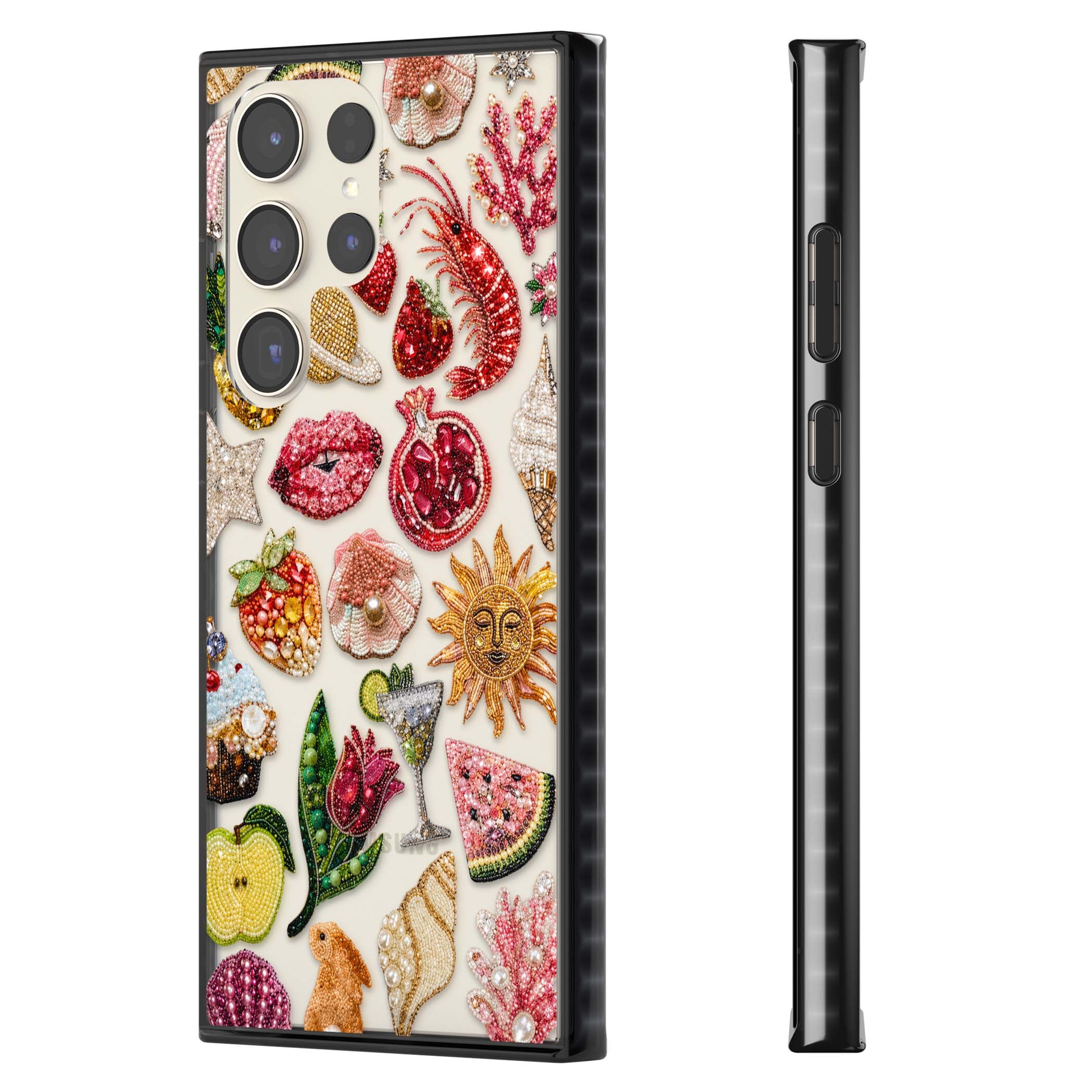 Beaded Riviera coquette iPhone case | Black Impact case for Samsung Galaxy S24 Ultra, Samsung Galaxy S23 Ultra, Samsung Galaxy S22 Ultra