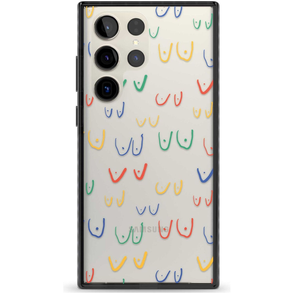 Free the boob (Mixed Colours) Phone Case Samsung S22 Ultra / Black Impact Case,Samsung S23 Ultra / Black Impact Case Blanc Space