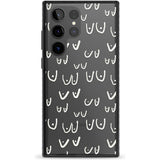 Free the boob (White) Phone Case Samsung S22 Ultra / Black Impact Case,Samsung S23 Ultra / Black Impact Case Blanc Space