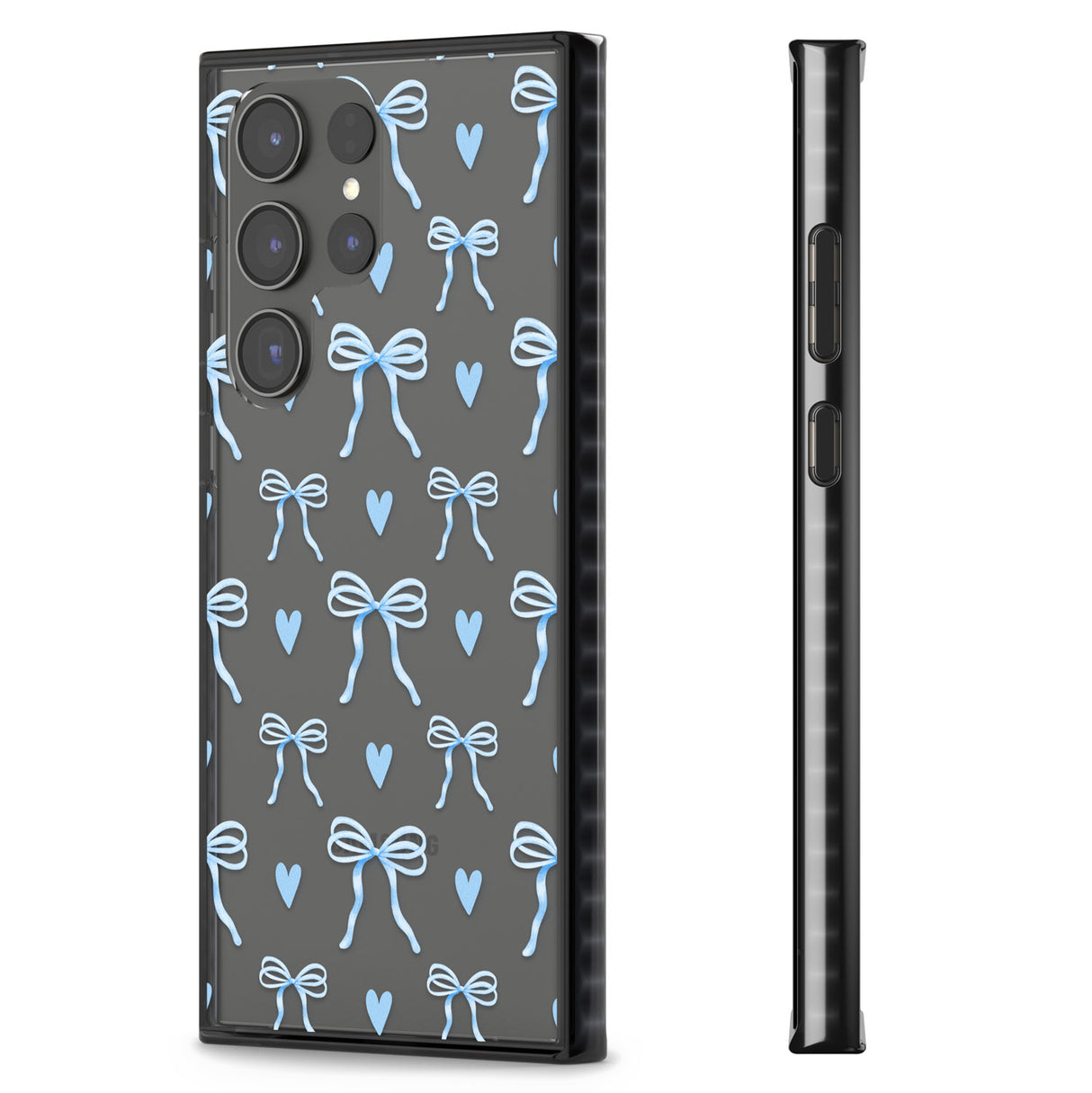 Blue Bows & Hearts Impact Phone Case for Samsung Galaxy S24 Ultra , Samsung Galaxy S23 Ultra, Samsung Galaxy S22 Ultra