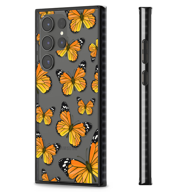 Sun-Yellow Butterflies Impact Phone Case for Samsung Galaxy S24 Ultra , Samsung Galaxy S23 Ultra, Samsung Galaxy S22 Ultra