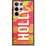 Personalised Colourful Neon Camo Custom Phone Case Samsung S22 Ultra / Black Impact Case,Samsung S23 Ultra / Black Impact Case Blanc Space