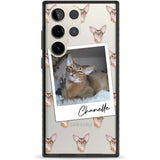 Personalised Abyssinian Cat Photo Custom Phone Case Samsung S22 Ultra / Black Impact Case,Samsung S23 Ultra / Black Impact Case Blanc Space