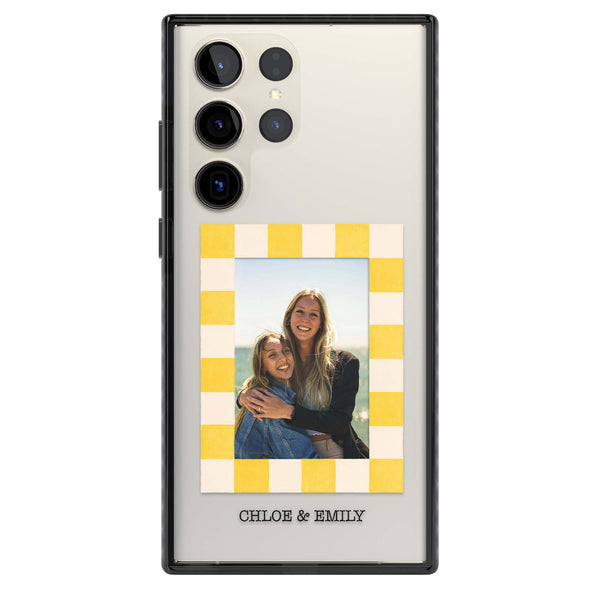 Personalised Yellow Check Photo