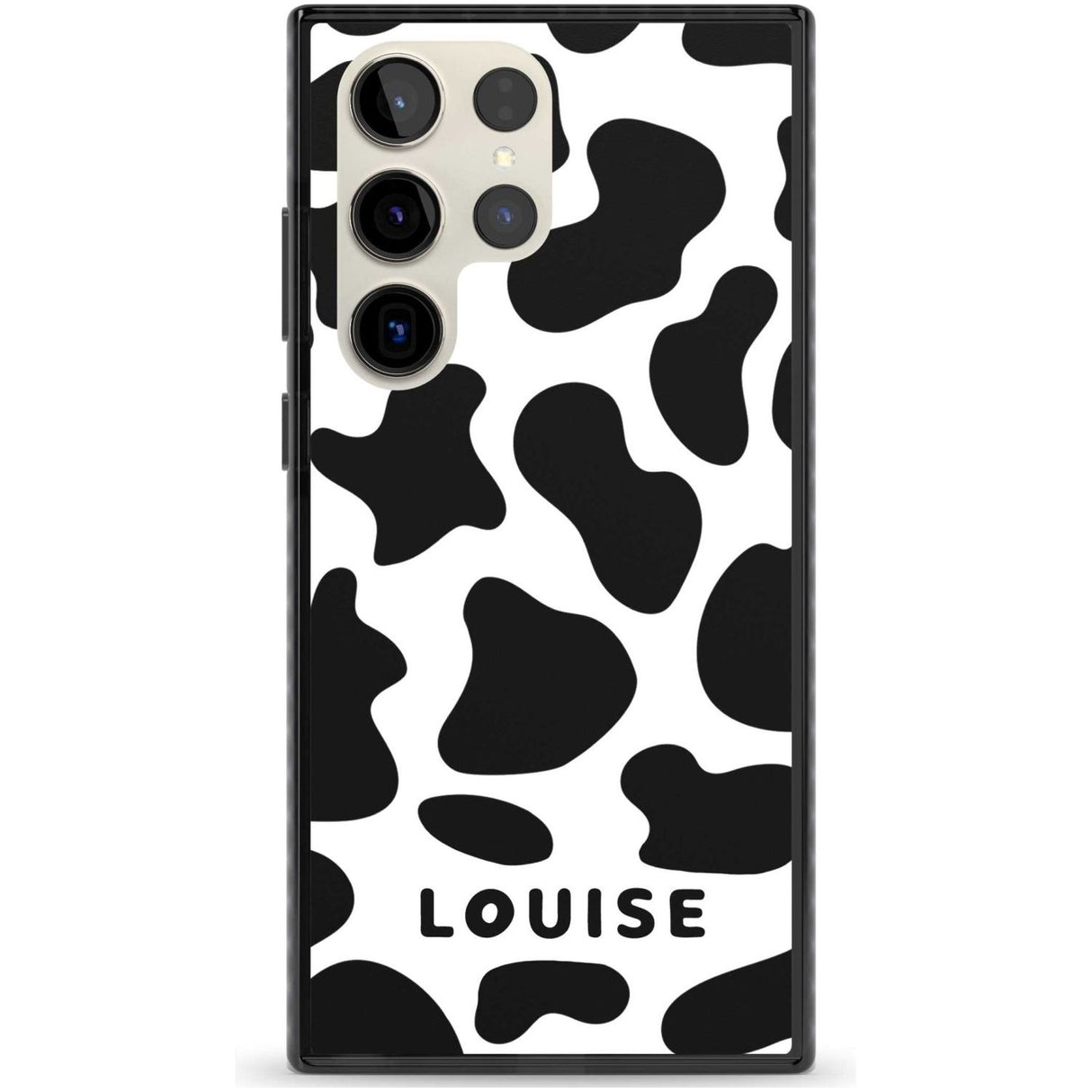 Personalised Cow Print Custom Phone Case Samsung S22 Ultra / Black Impact Case,Samsung S23 Ultra / Black Impact Case Blanc Space