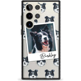 Personalised Border Collie - Dog Photo Custom Phone Case Samsung S22 Ultra / Black Impact Case,Samsung S23 Ultra / Black Impact Case Blanc Space