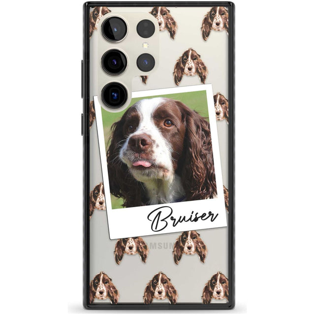Personalised Springer Spaniel - Dog Photo Custom Phone Case Samsung S22 Ultra / Black Impact Case,Samsung S23 Ultra / Black Impact Case Blanc Space